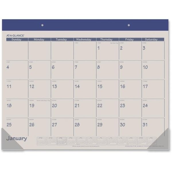 At-A-Glance At A Glance AAGSK2517 Monthly Fashion Desk Pad Calendar - Blue AAGSK2517
